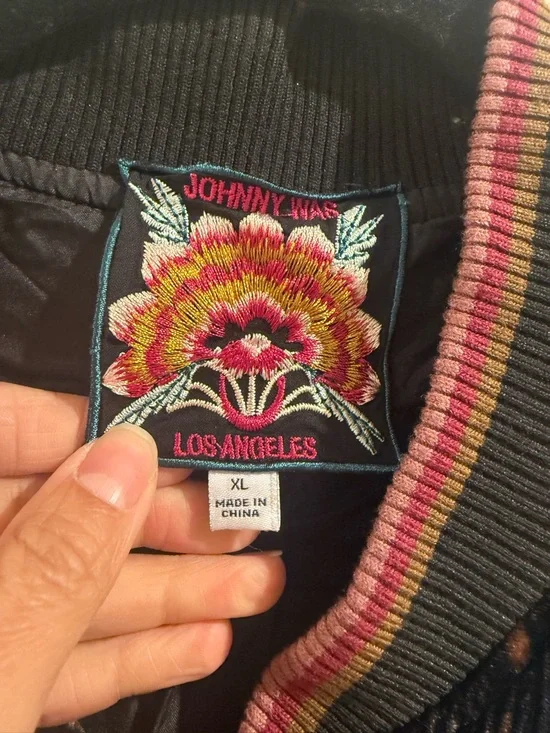 Johnny Was Junia Velvet Quilted Bomber Jacket XL - Picture 3 of 5